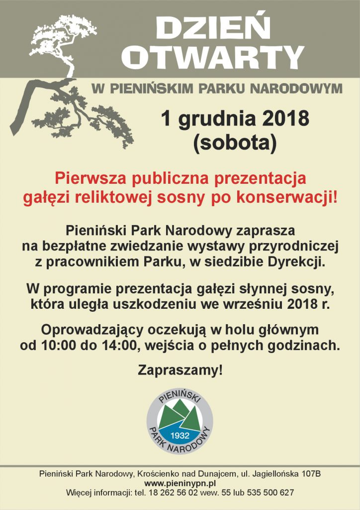 plakat dnia otwartego Pienińskiego Parku Narodowego