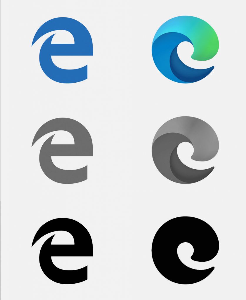 Nowe logo Microsoft Edge jednej z najbardziej popularnych przeglądarek internetowych.