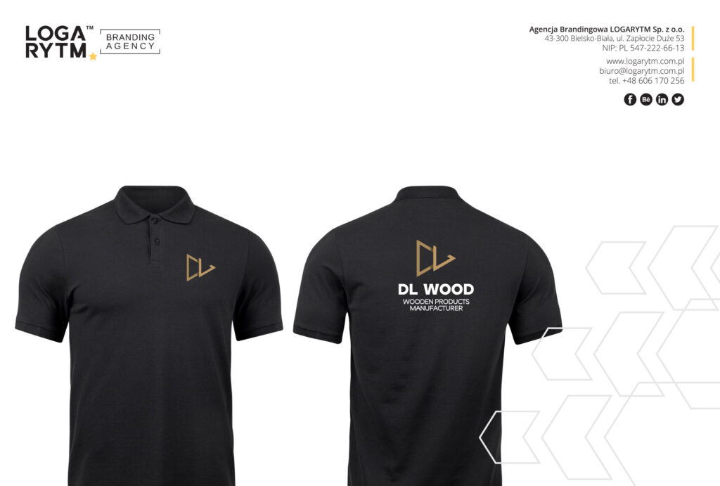 Propozycja haftu na koszulkach Polo dla firmy DL (dział WOOD)